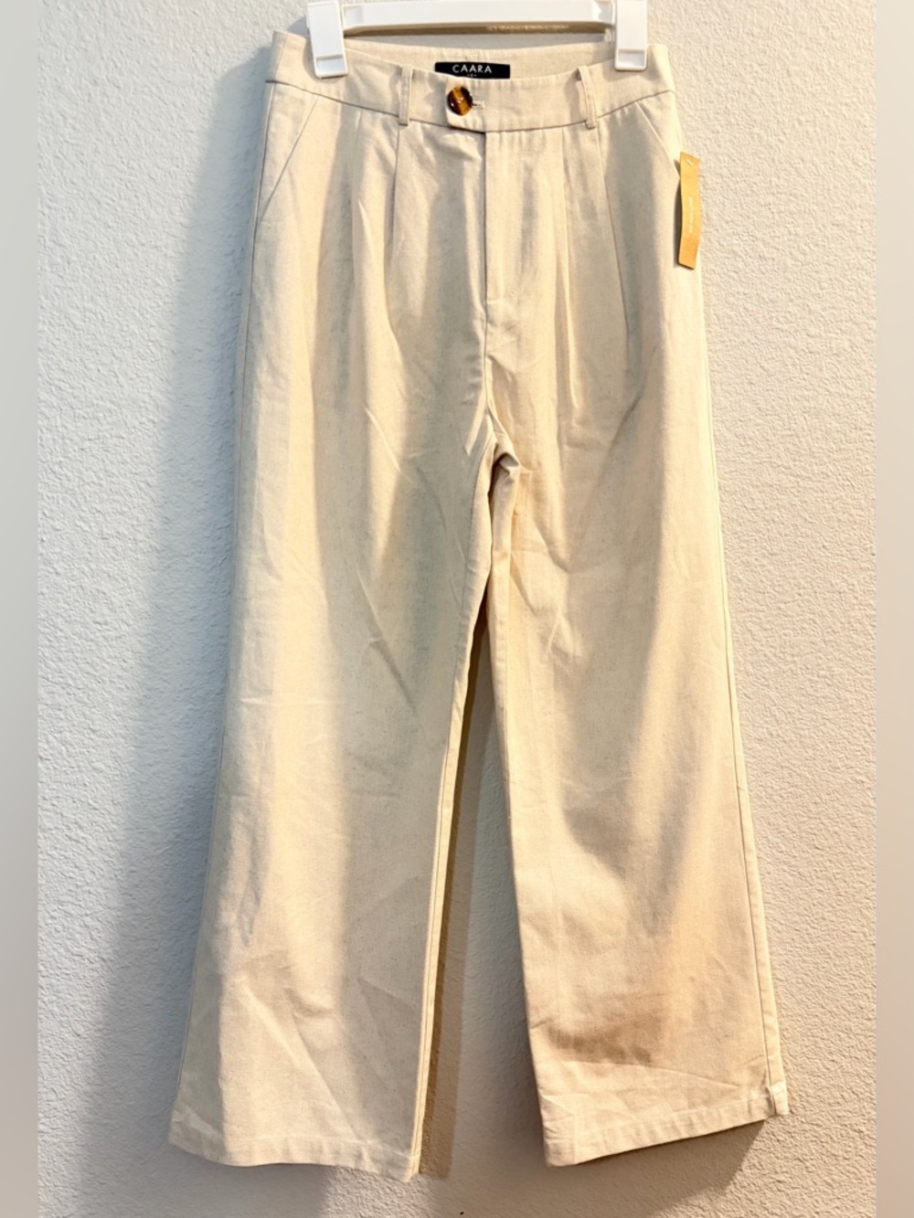 Caara Linen/Rayon Wide-Leg Chino Pants